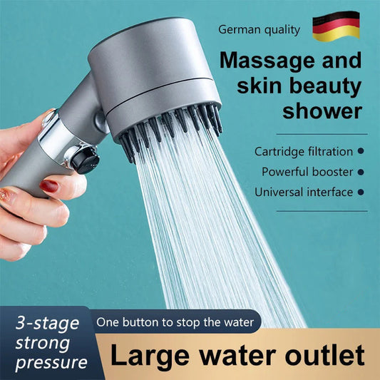 🚿 50% RABATT ! ✨ Luxus-Duschkopf für Hautpflege & Massage - 3 Spray-Modi mit Wassersparender Technologie