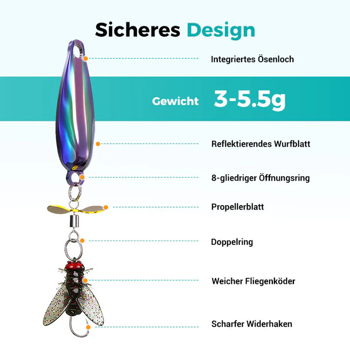 🎣LETZTER TAG 50 % RABATT🐟Metallpropeller-Angelköder zum Fangen von Fischen