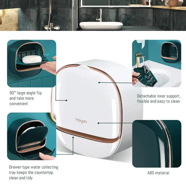 Wasserdichte Seifenschale mit Abtropfkasten